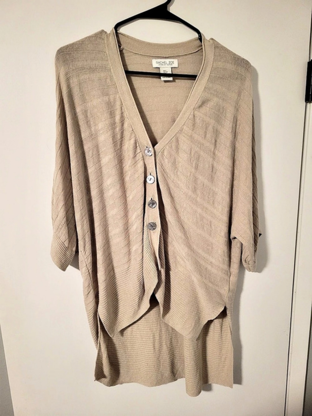 Rachel Zoe Button Front Cardigan in Beige Size Small Like New